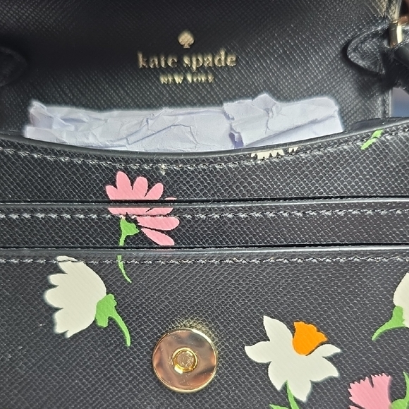 Kate Spade Black Crossbody Bag with Floral Accents - Picture 3 of 6